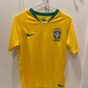 Nike Yellow and Green Brazil Women's Jersey